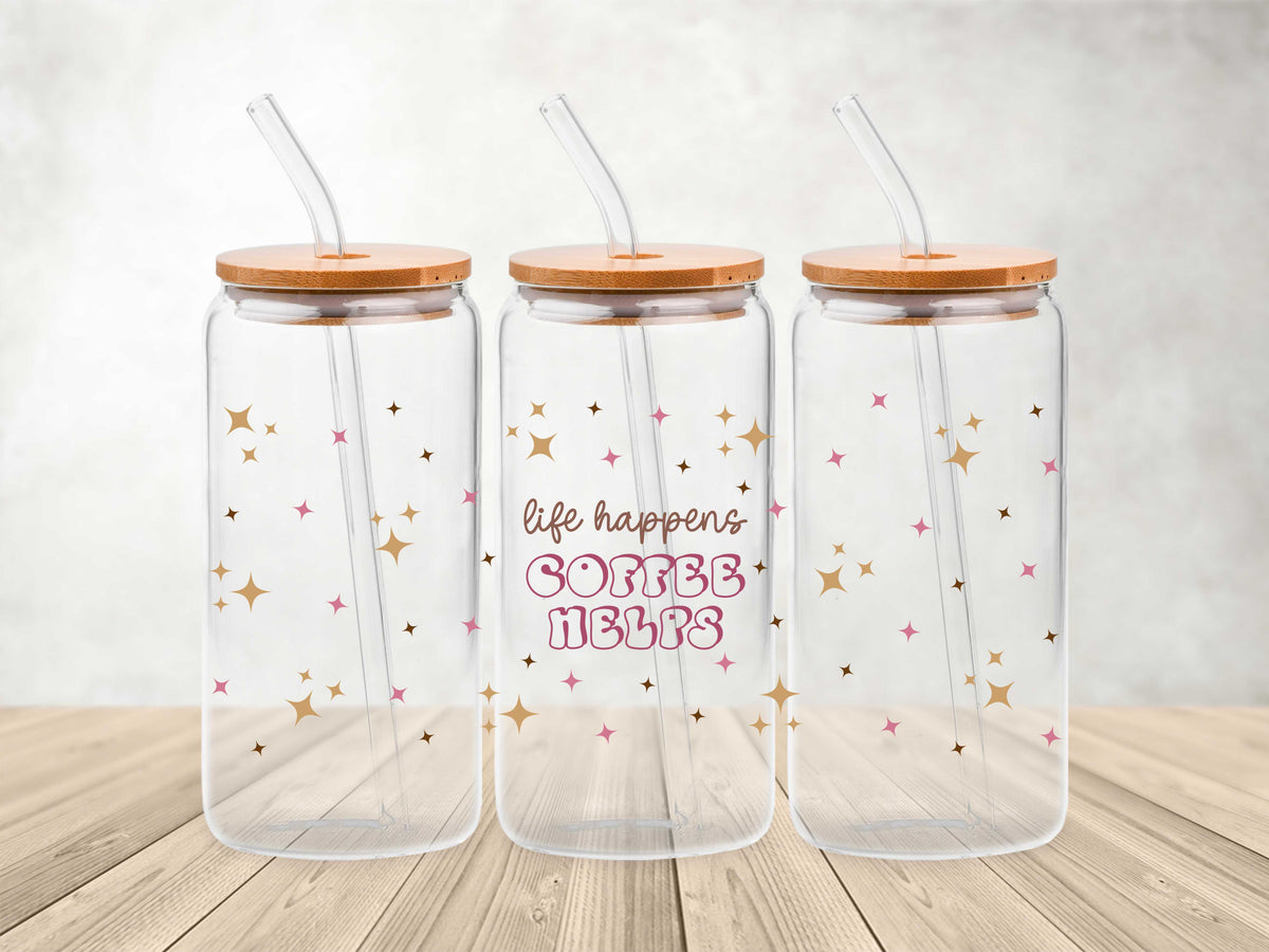 Life Happens Coffee Helps- UV DTF Wrap