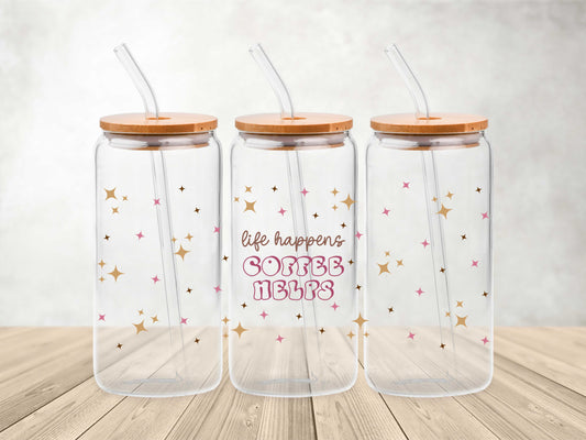 Life Happens Coffee Helps- UV DTF Wrap
