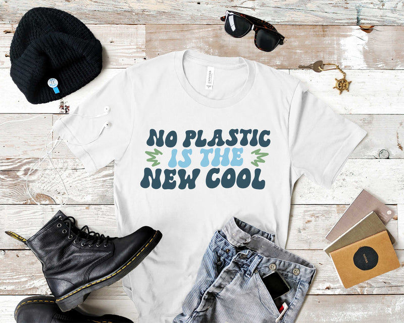 No Plastic Is The New Cool Wavy- Transfer