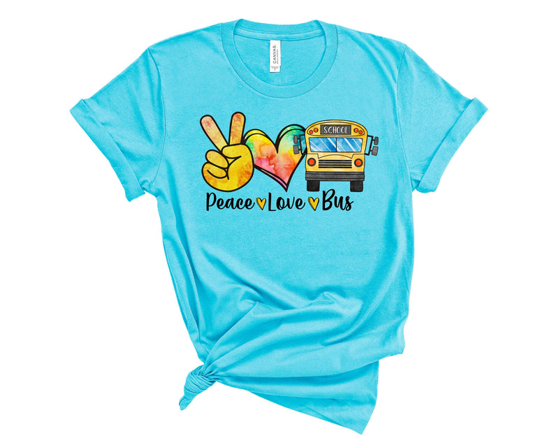 Peace Love Bus Watercolor - Transfer