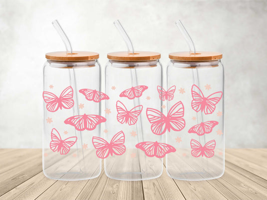 Pink Butterflies- UV DTF Wrap