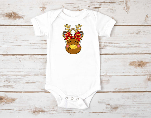 Red Gold Dot Reindeer - Transfer