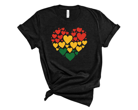 Red, Yellow and Green Hearts - Transfer
