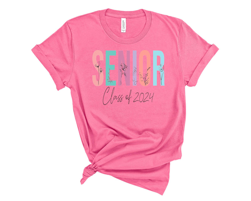 Senior Floral 2024 no outline - Graphic Tee