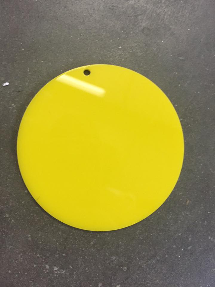 Acrylic YELLOW 3in Circle Keychains