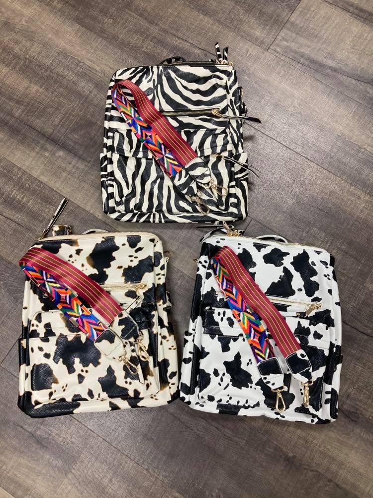 Animal Print Backpack Tote Bag