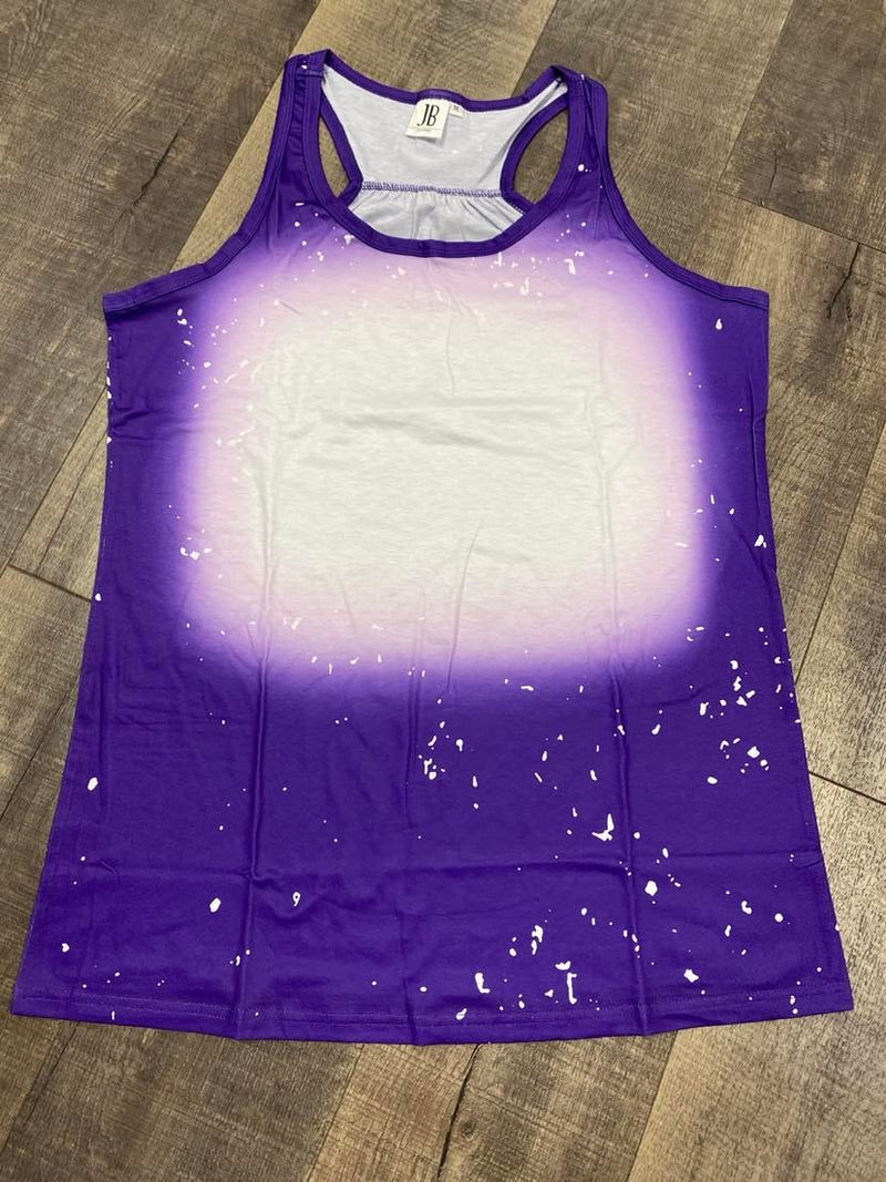 Polyester Bleach Tank Top - Purple