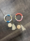 Crochet Bead Bracelet W/ Tassel