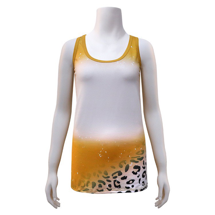 Polyester Bleach Tank - Mustard Leopard