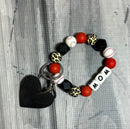Baseball Mom w/ Heart Silicone Bracelet