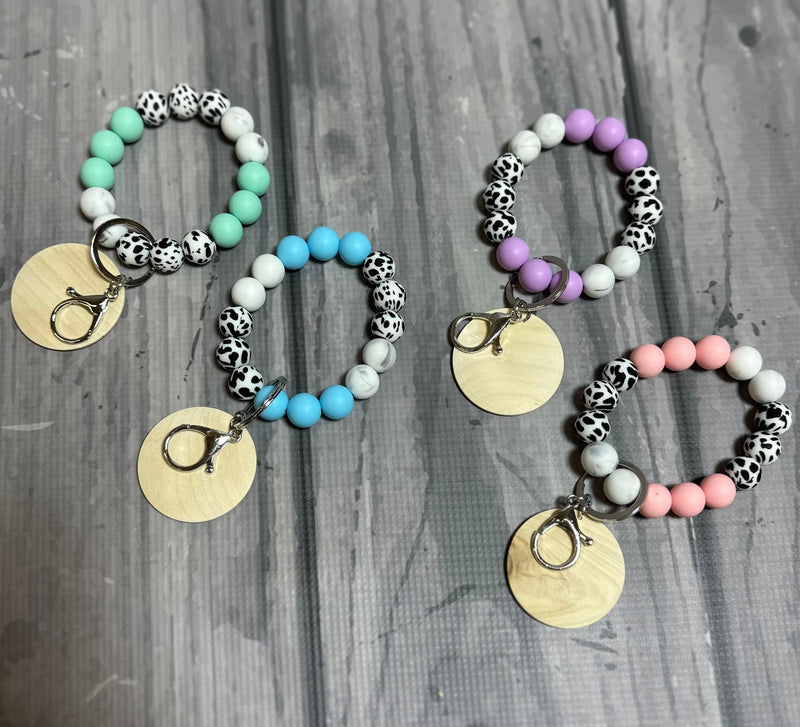 Cow Marble Silicone Bead Bracelet