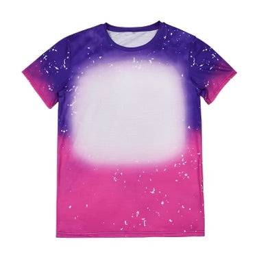 Polyester Bleach T-Shirt - Purple/Pink Ombre