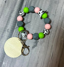 Two-Tone Cow Silicone Bead Bracelet