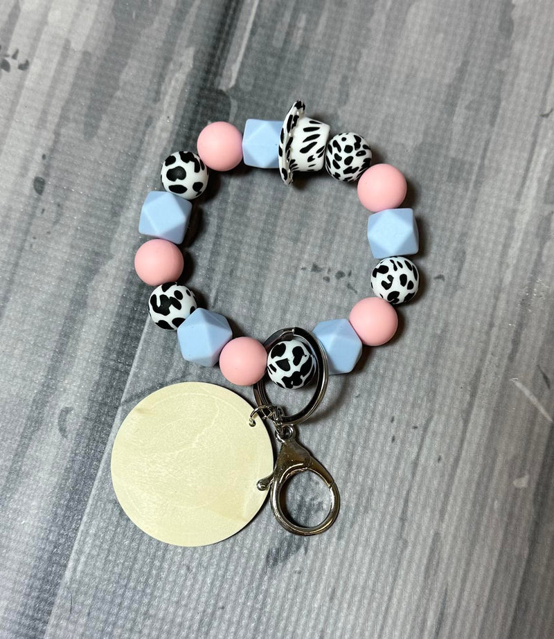 Two-Tone Cow Silicone Bead Bracelet
