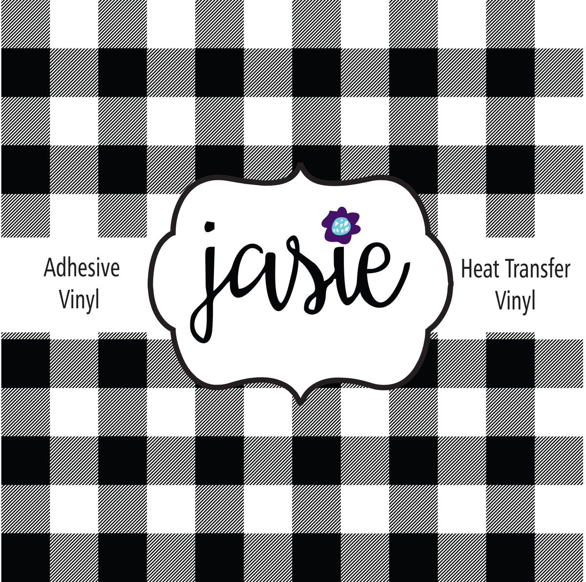 Buffalo Plaid Printed Vinyl- Black/White