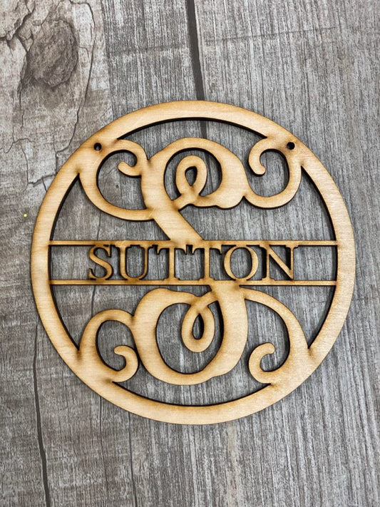 Circle Last Name -  Car Charms