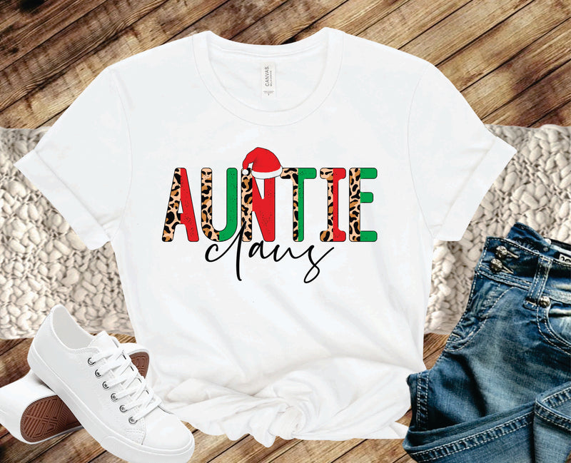 Auntie Claus Half Leopard - Graphic Tee