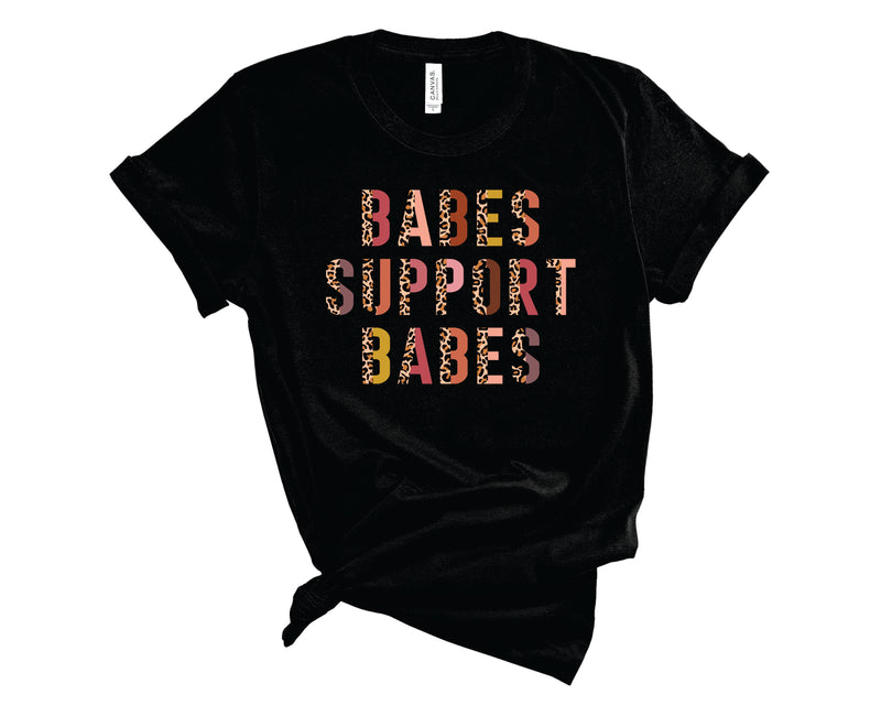 Babes Support Babes Half Leopard - Graphic Tee