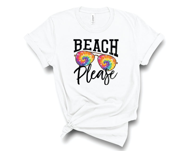 Beach Please Sunglasses Tie Dye - Graphic Tee