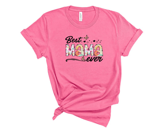 Best Mama Ever Pink Floral -  Transfer