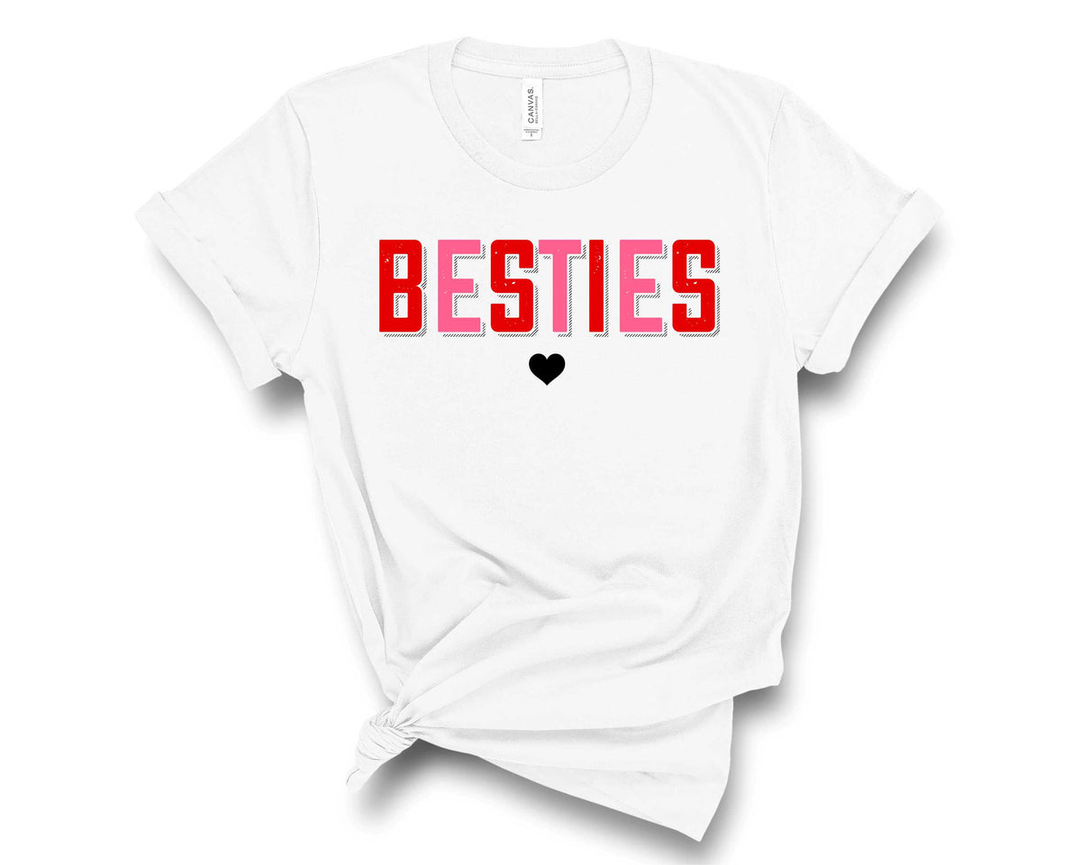 Besties Vintage  Heart - Transfer