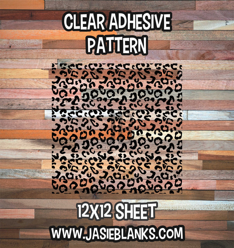 Clear Adhesive - Black Leopard