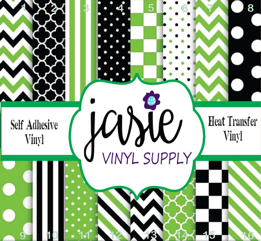 Black and Green Printed Vinyl