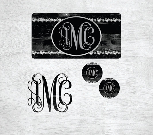 Black with Heart Diamonds Car Kit