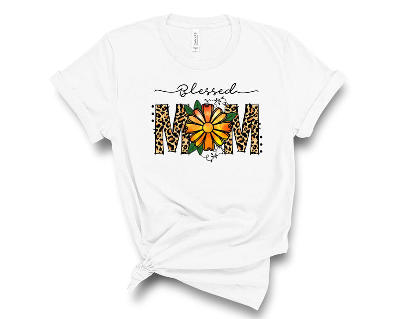 Blessed Mama Leopard Daisy - Graphic Tee