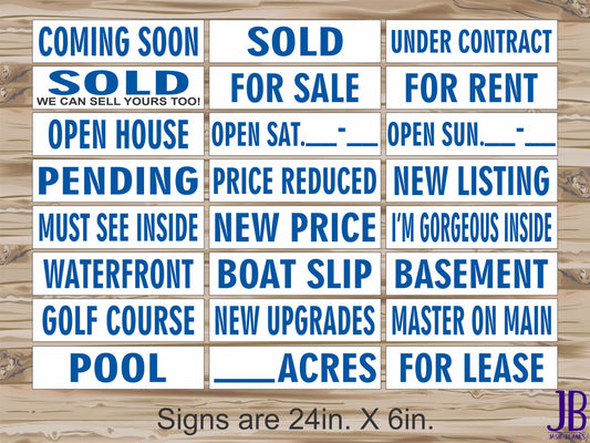 Real Estate Riders - Blue -Single Sided