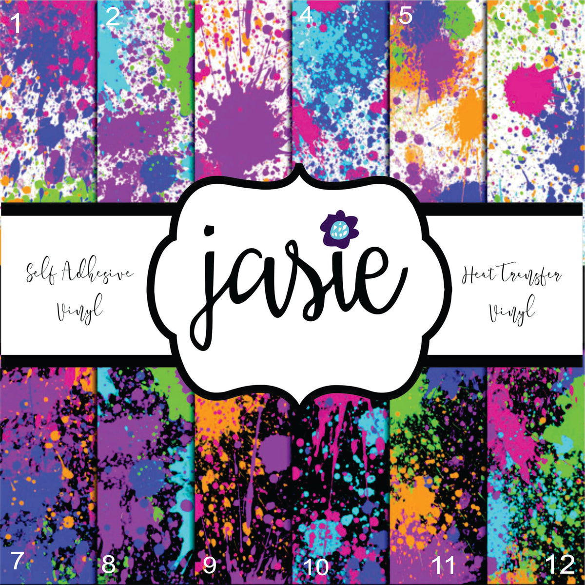 Bright Neon Splatter Printed Vinyl