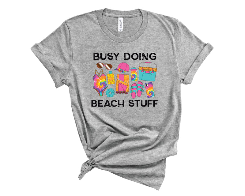 Busy Beach Stuff Tie Dye - Graphic Tee