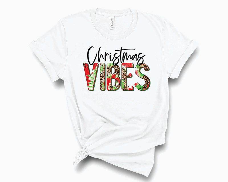 Christmas Vibes Leopard Tie Dye - Graphic Tee