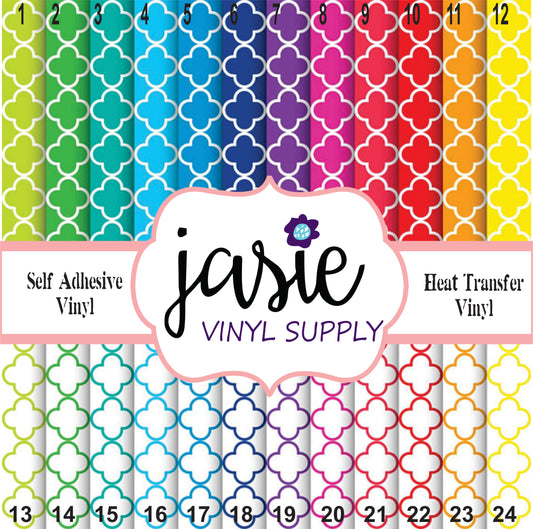 Colored Quatrefoil Printed Vinyl