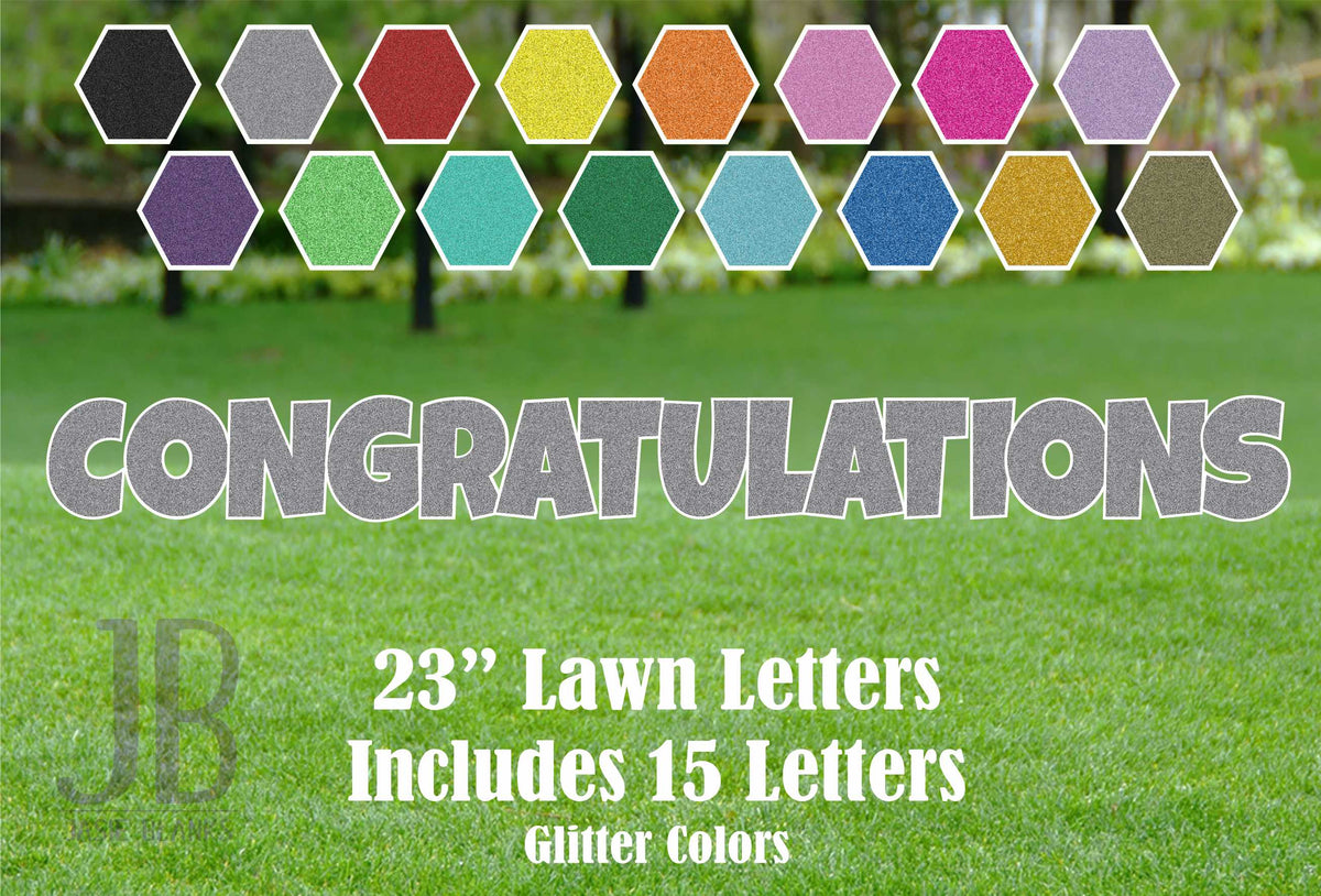 Congratulations Letters 23"  LG Yard Sign Letters - Glitter