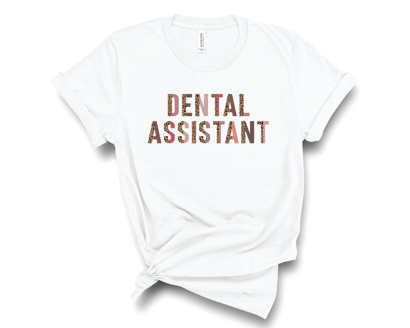 Dental Assistant Half Leopard - Graphic Tee