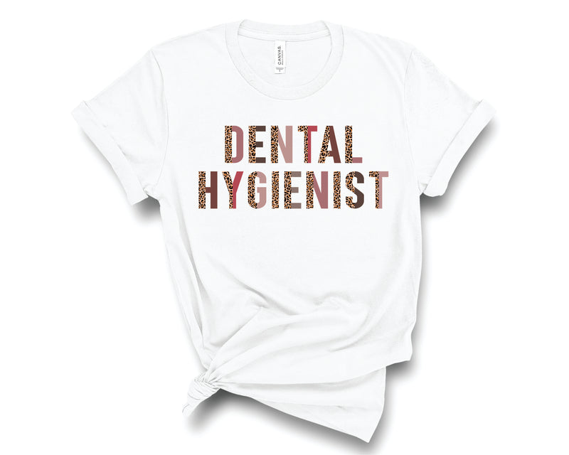 Dental Hygeinist Half Leopard - Graphic Tee