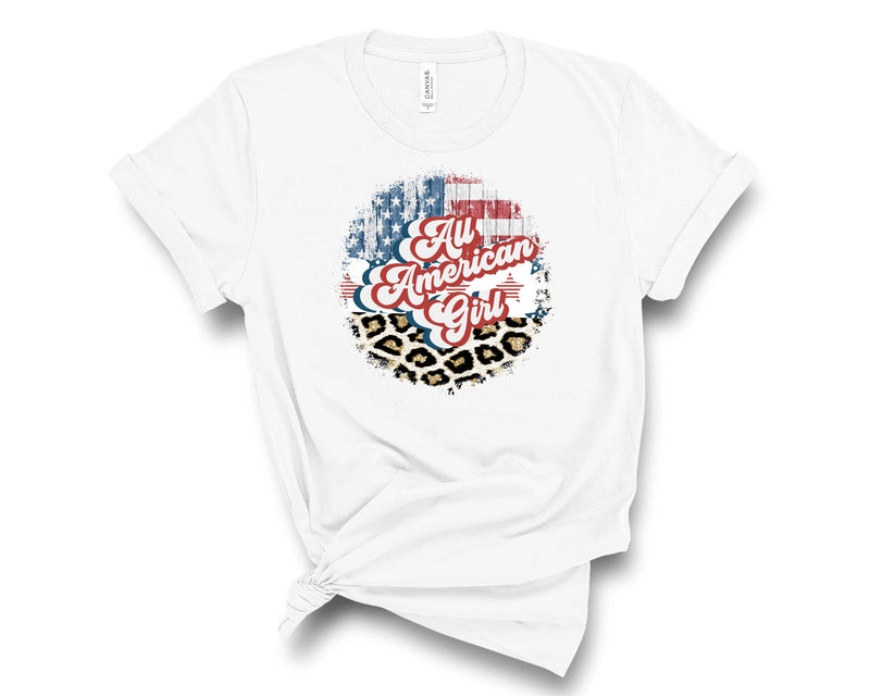 Distressed Leopard American girl - Graphic Tee