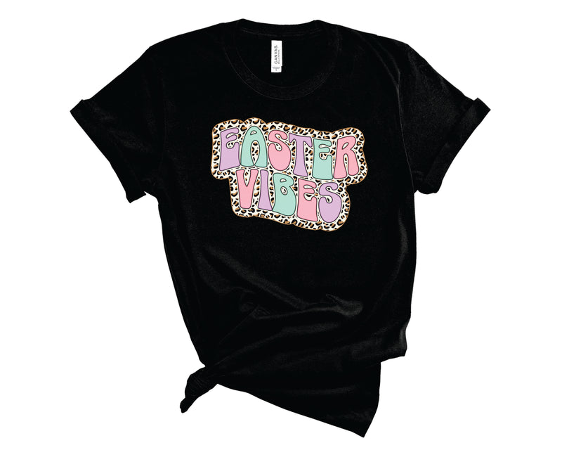 Easter Vibes Retro Leopard Pastel - Graphic Tee