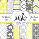 Elephant Yellow and Grey Printed Vinyl