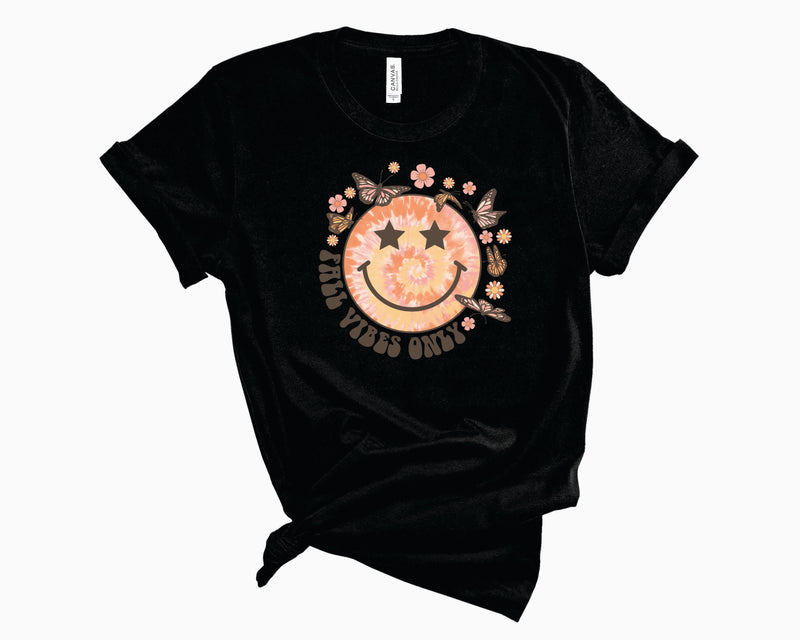 Fall Vibes Only Retro Smiley-Graphic Tee