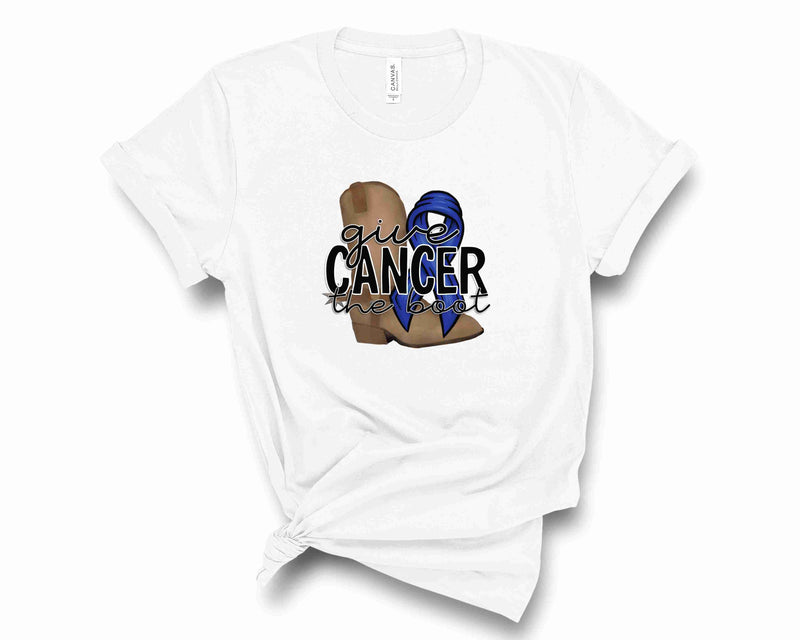 Give Cancer the Boot - Blue Ribbon - Graphic Tee