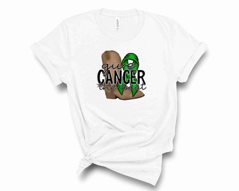 Give Cancer the Boot - Green Ribbon - Graphic Tee