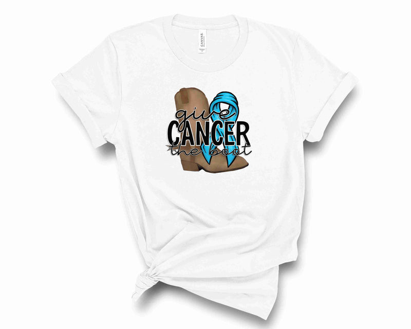 Give Cancer the Boot - Lt Blue Ribbon - Graphic Tee