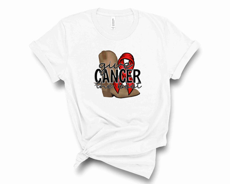 Give Cancer the Boot - Red Ribbon - Graphic Tee