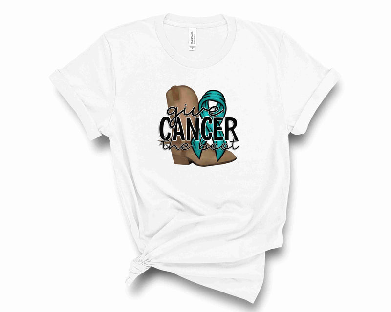 Give Cancer the Boot - Teal Ribbon - Transfer