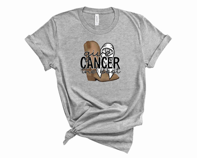 Give Cancer the Boot - White Ribbon - Graphic Tee