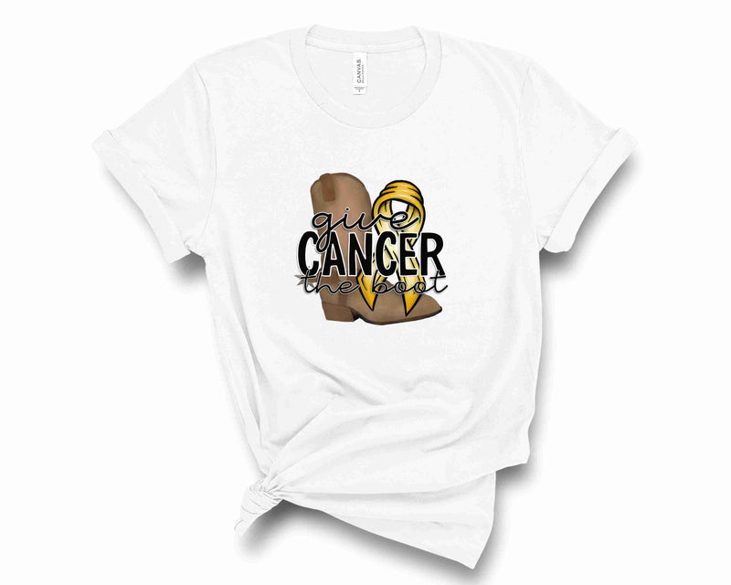 Give Cancer the Boot - Yellow Ribbon - Graphic Tee