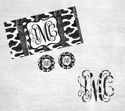 Glitter Cow Brush Stroke Car Kit