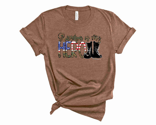 Grandpa is my Hero Brown - Transfer